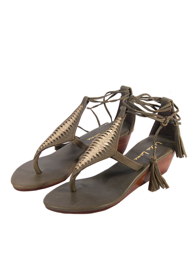 Santana Diamond Mini Wedge Sandal