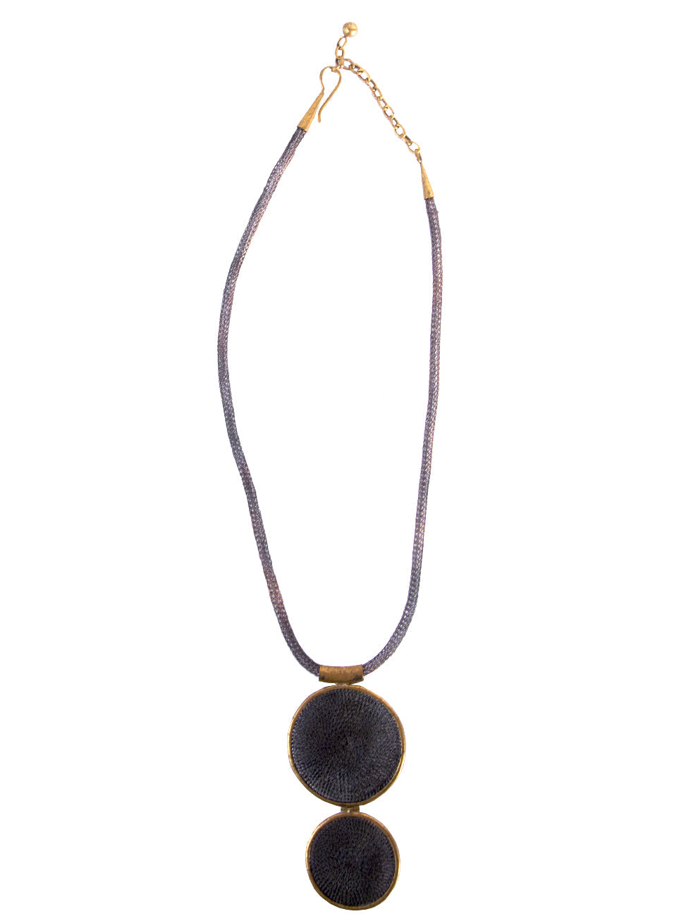 Sumba Double Medallion Neckpiece - Black