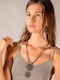 Sumba Double Medallion Neckpiece - Black