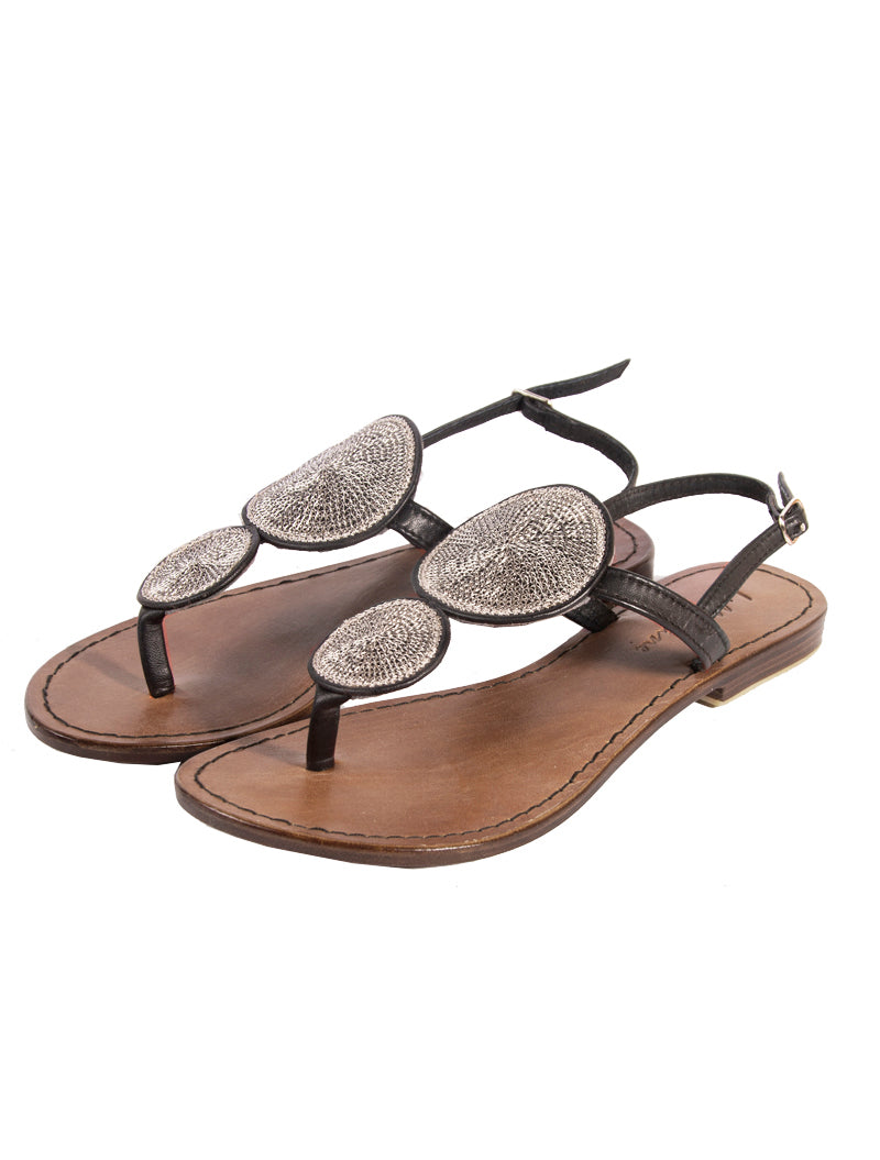 Sumba Double Medallion Flat - Natural Sole
